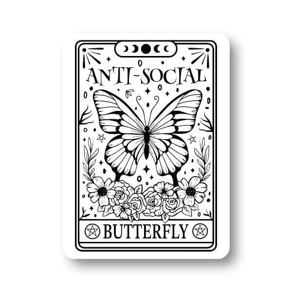 Anti-social Butterfly Tarot Card Sticker Decorative Stickers HOUSE OF SWANK
