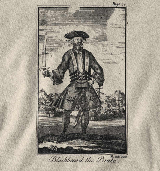 Blackbeard Pirate Woodcut Shirt SHIRT HOUSE OF SWANK