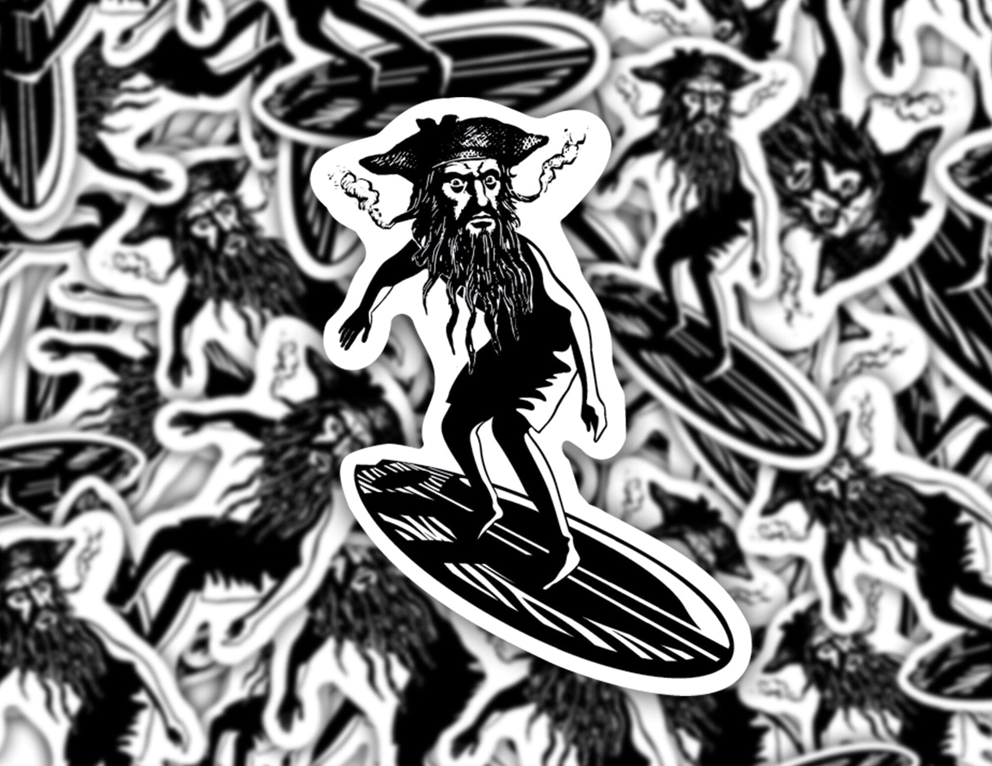 Blackbeard Surfer Dude Sticker Decorative Stickers HOUSE OF SWANK