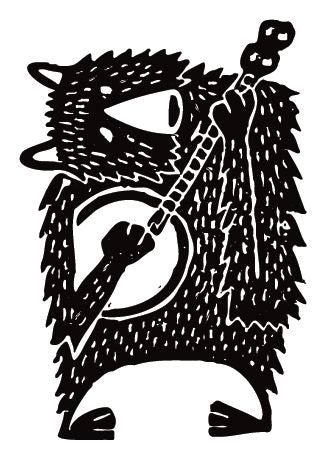 Bluegrass Bear Banjo Folk Art Sticker Decorative Stickers HOUSE OF SWANK