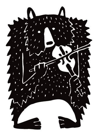 Bluegrass Bear Fiddle Violin – Folk Art Sticker Decorative Stickers HOUSE OF SWANK