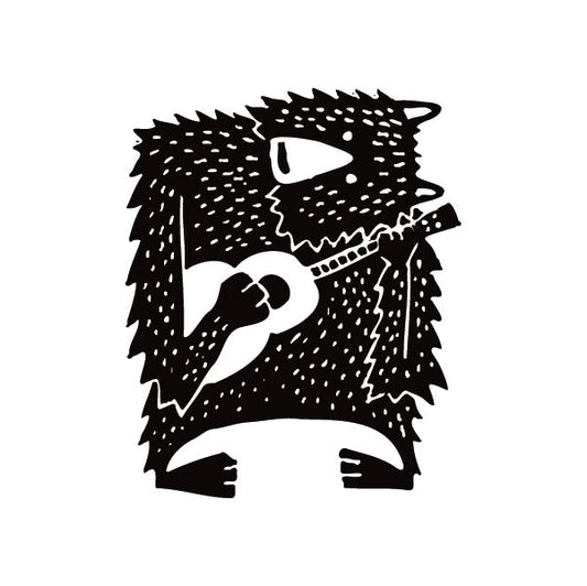 Bluegrass Bear Guitar – Folk Art Sticker Decorative Stickers HOUSE OF SWANK