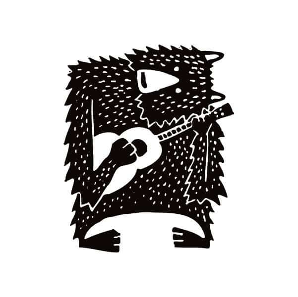 Bluegrass Bear Guitar – Folk Art Sticker Decorative Stickers HOUSE OF SWANK