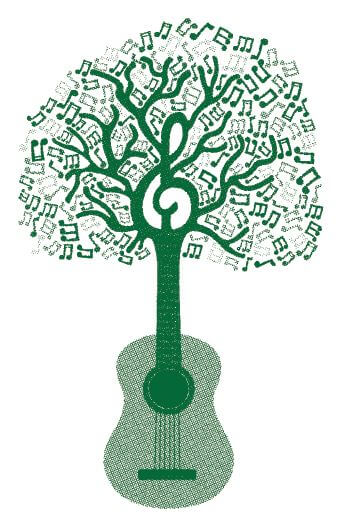 Guitar Music Tree Sticker Decorative Stickers HOUSE OF SWANK