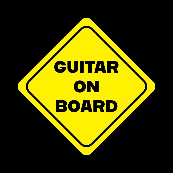 Guitar on Board Sticker - Decorative Stickers - House of Swank Raleigh NC