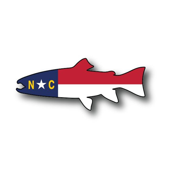 NC Flag Trout Sticker Decorative Stickers HOUSE OF SWANK