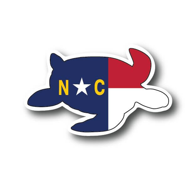 NC Flag Turtle Sticker Decorative Stickers HOUSE OF SWANK
