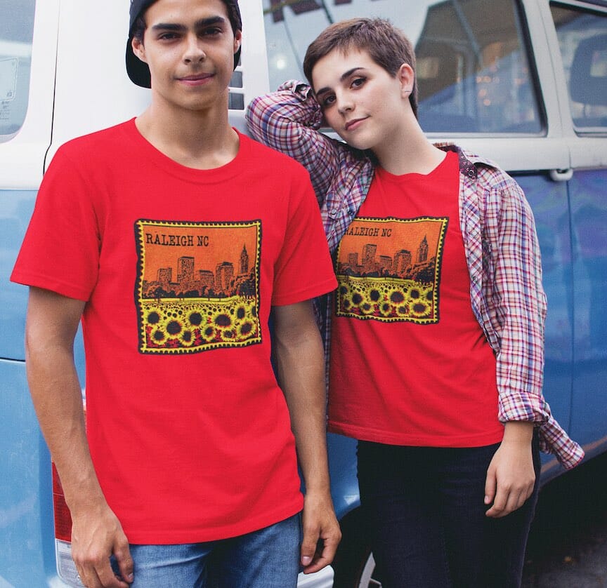 Raleigh NC Dix Park Sunflower Field Shirt - SHIRT - House of Swank Raleigh NC