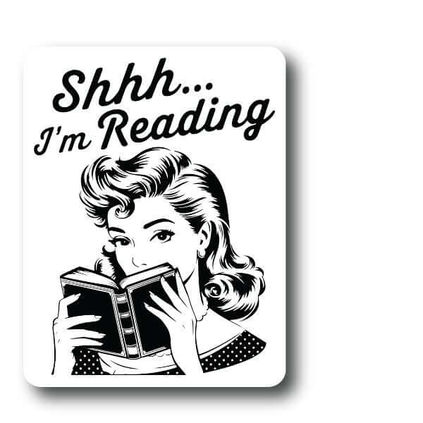Shhh I'm Reading Funny Sticker Decorative Stickers HOUSE OF SWANK