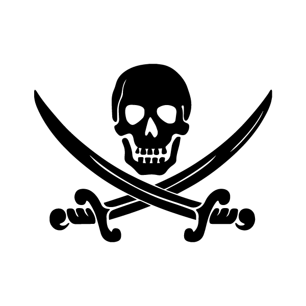 Skull and Swords Pirate Sticker Decorative Stickers HOUSE OF SWANK