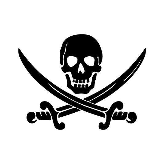 Skull and Swords Pirate Sticker Decorative Stickers HOUSE OF SWANK