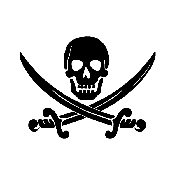 Skull and Swords Pirate Sticker Decorative Stickers HOUSE OF SWANK