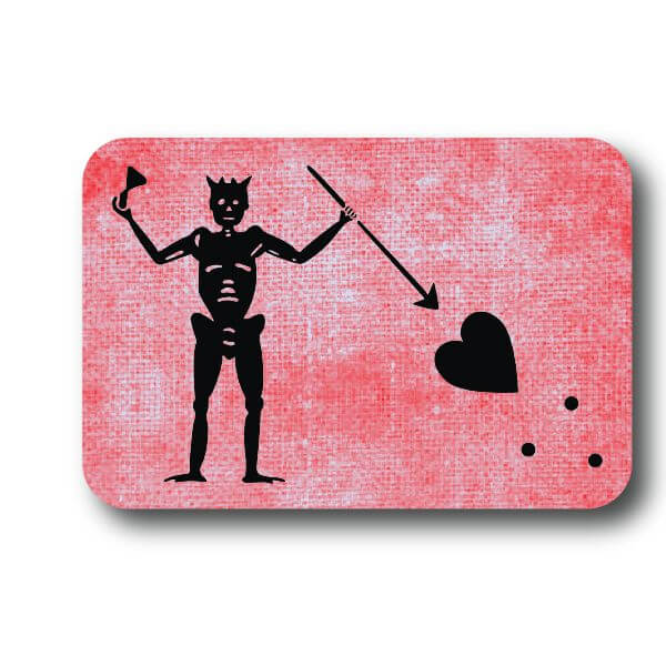 VINTAGE RED Blackbeard Flag Sticker Decorative Stickers HOUSE OF SWANK