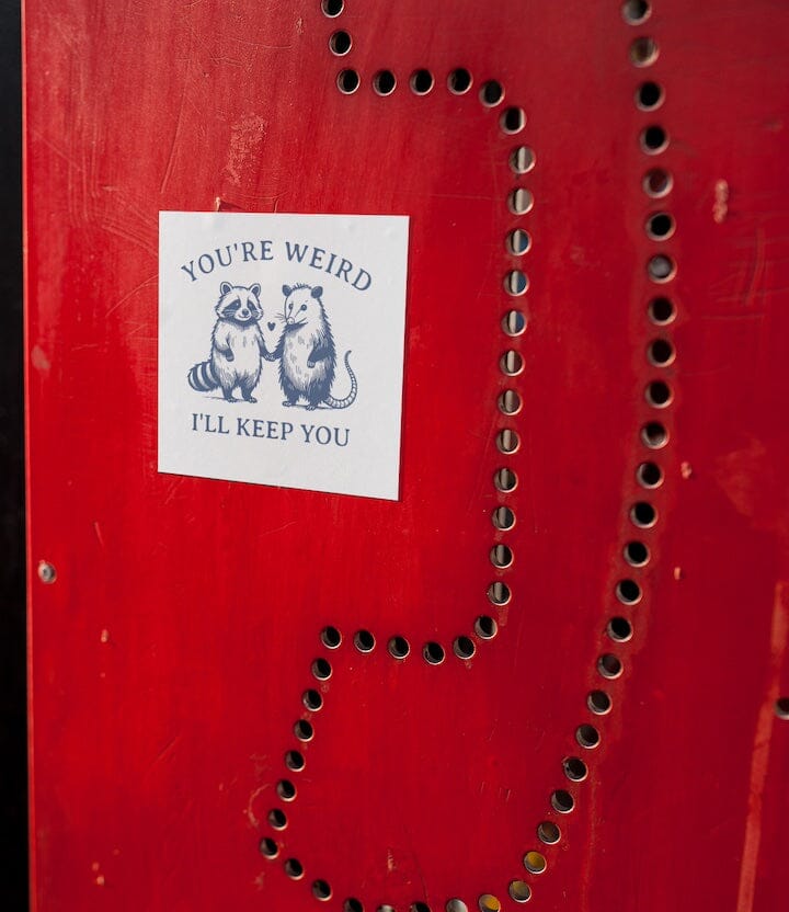 You're Weird I'll Keep you Possum + Raccoon Sticker Decorative Stickers HOUSE OF SWANK
