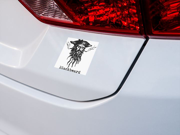 Blackbeard Head Sticker - Decorative Stickers - House of Swank Raleigh NC