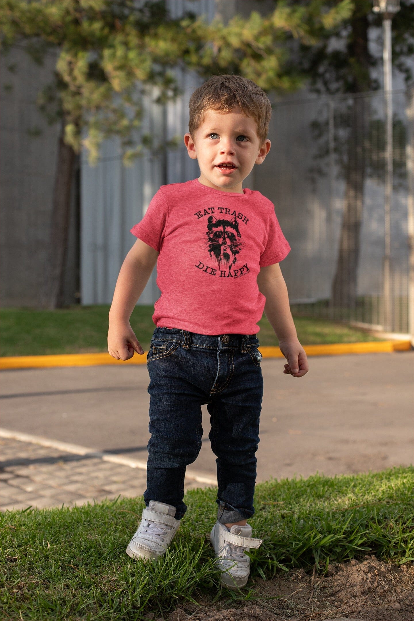 Raccoon Eat Trash Die Happy Kids Shirt and Creeper - House of Swank