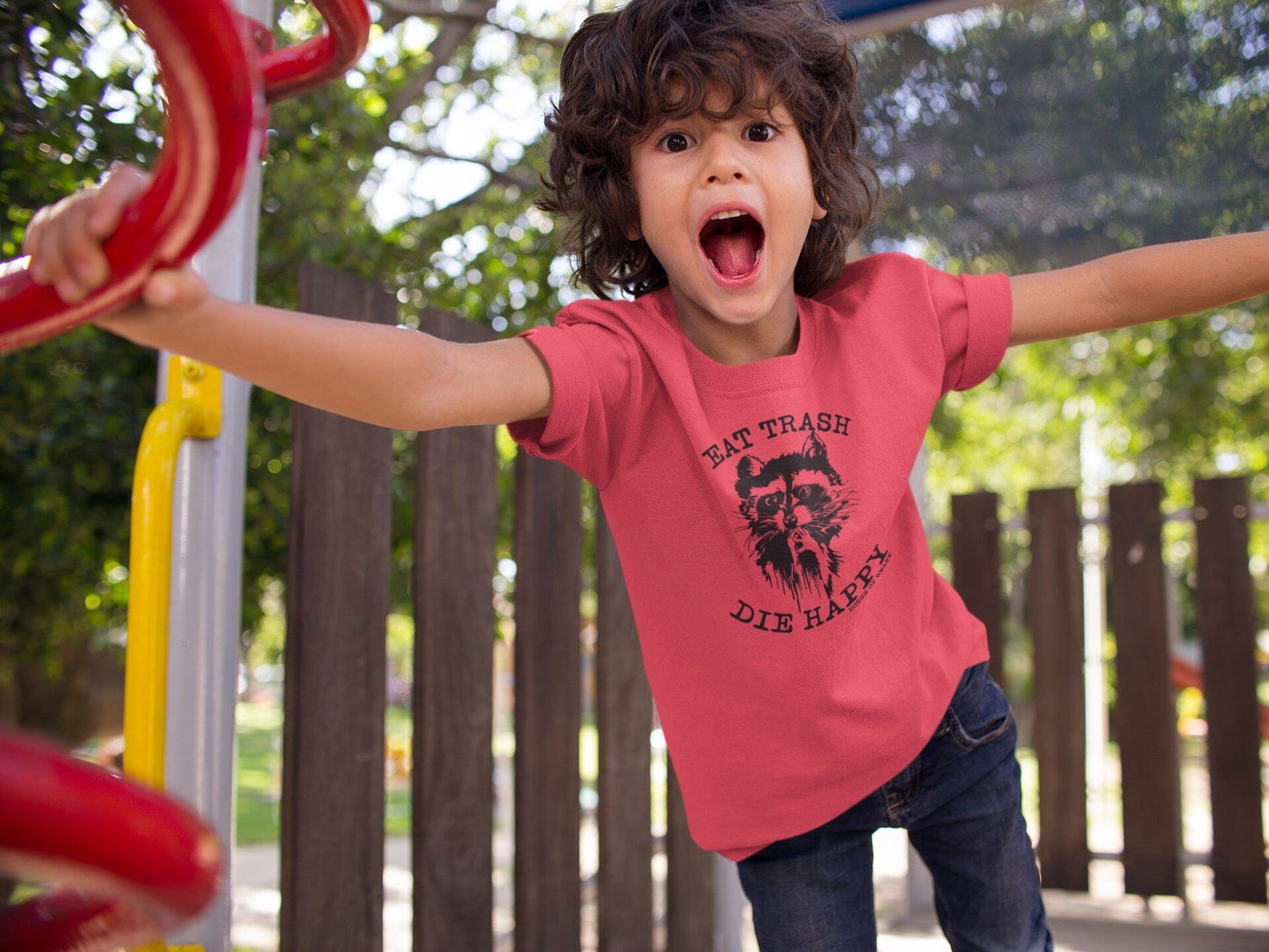 Raccoon Eat Trash Die Happy Kids Shirt and Creeper - House of Swank