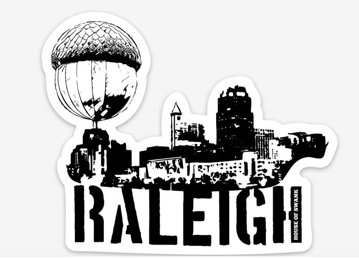 Raleigh Acorn Skyline Sticker - Decorative Stickers - House of Swank Raleigh NC