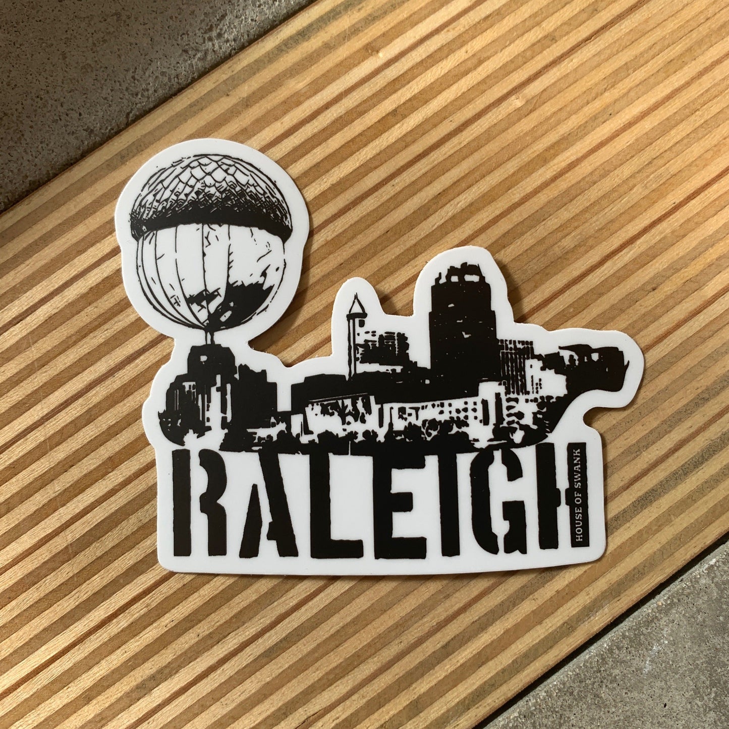 Raleigh Acorn Skyline Sticker - Decorative Stickers - House of Swank Raleigh NC