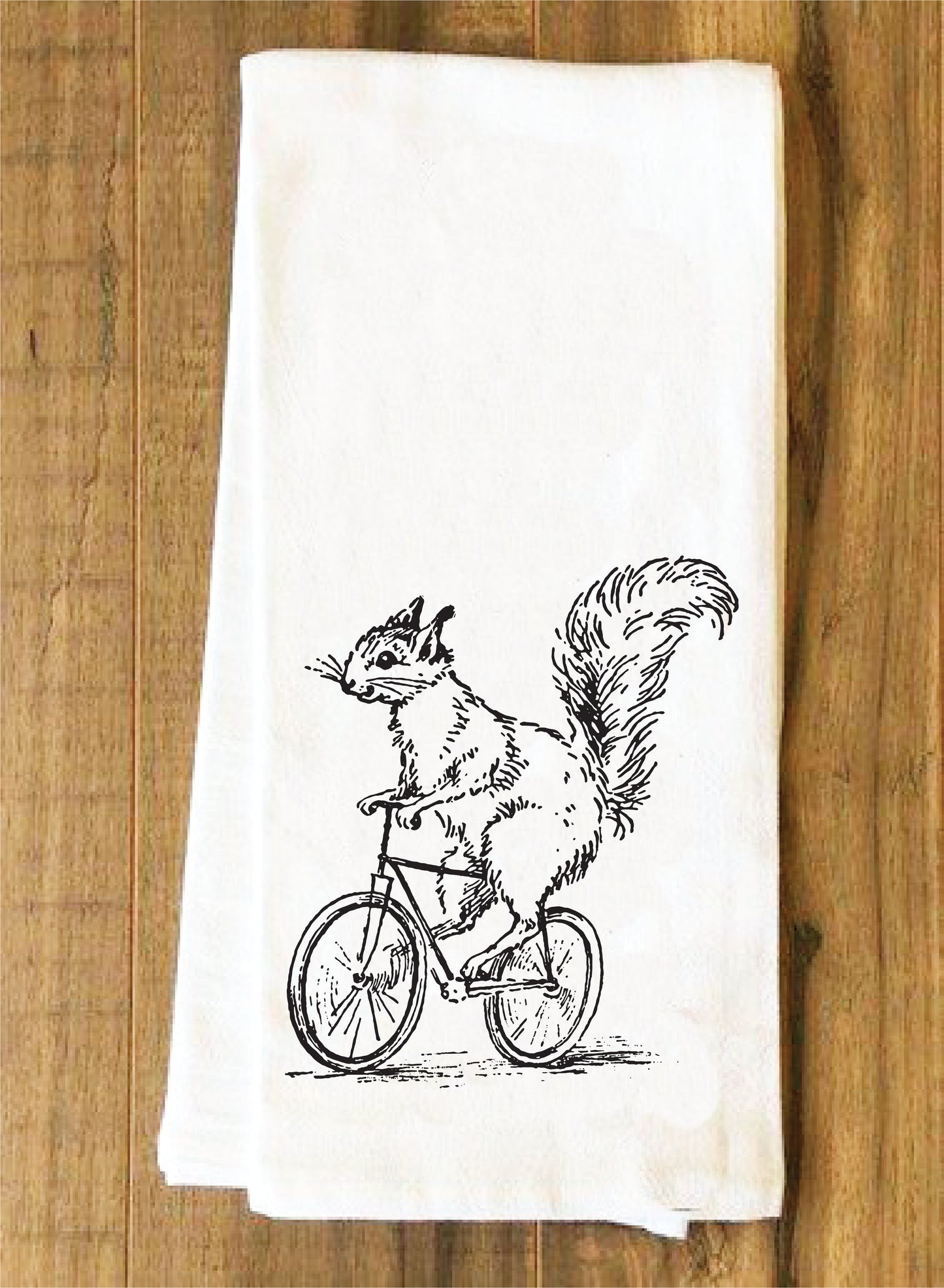 Squirrel Riding Bike Towel - Kitchen Towels - House of Swank Raleigh NC