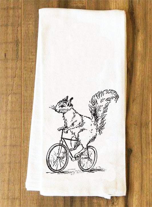 Squirrel Riding Bike Towel - Kitchen Towels - House of Swank Raleigh NC