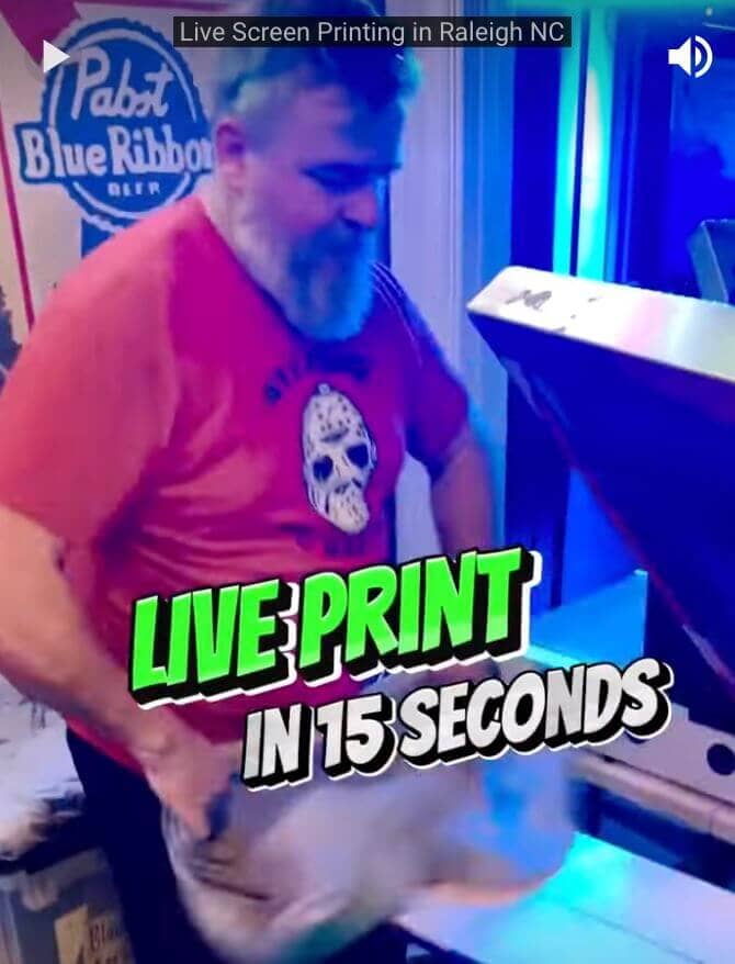 Local Raleigh Printer Live Screen Printing in Raleigh NC for Shop Local Raleigh