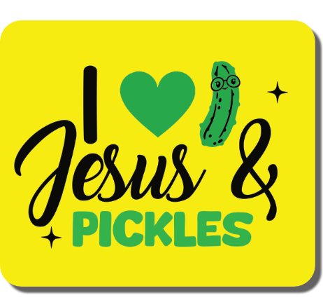 I Love Jesus and Pickles Sticker