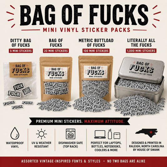 Bag of Fucks – Mini Vinyl Sticker Packs Decorative Stickers HOUSE OF SWANK