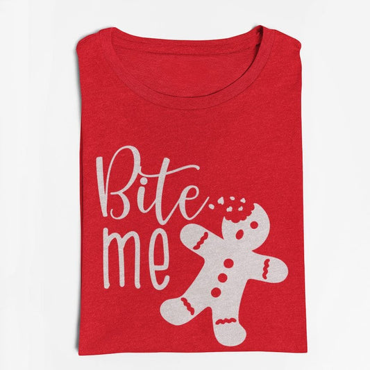 Bite me Christmas Gingerbread Shirt SHIRT HOUSE OF SWANK