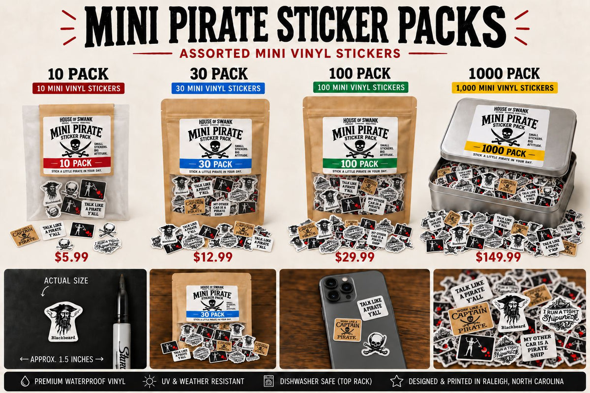 Blackbeard & Pirates Mini Sticker Pack Decorative Stickers HOUSE OF SWANK