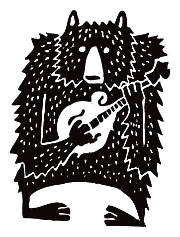 Bluegrass Bear Mandolin Folk Art Sticker Decorative Stickers HOUSE OF SWANK
