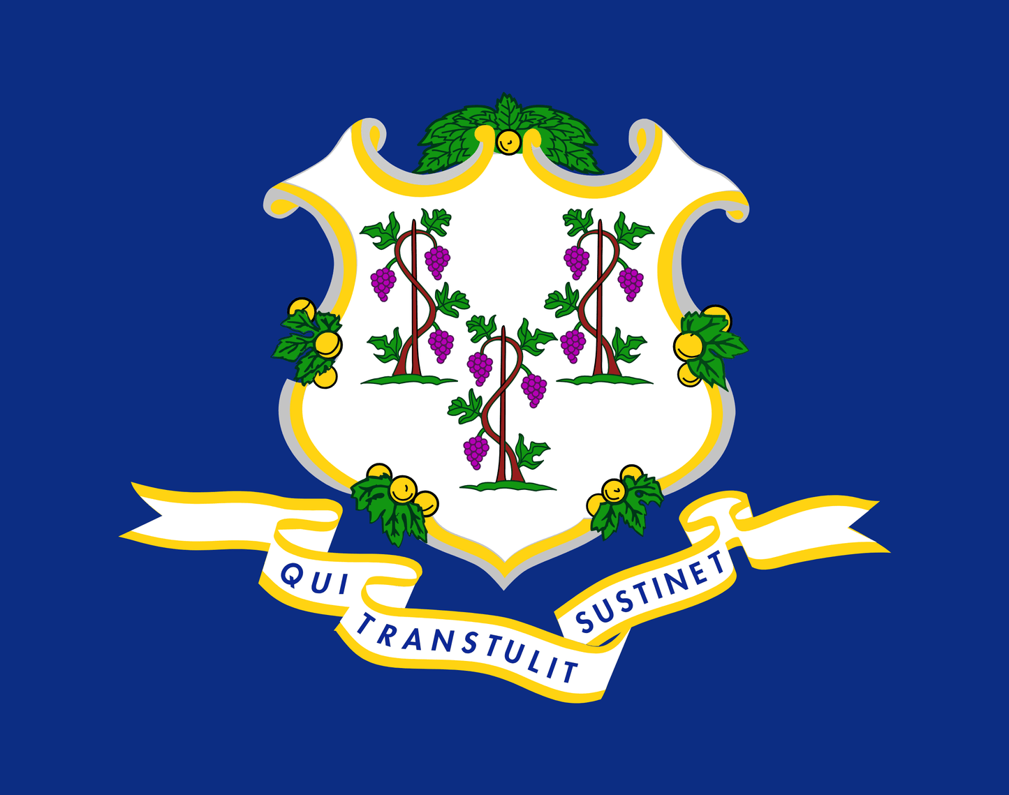 Connecticut State Flag Vinyl Sticker Vinyl Stickers House of Swank