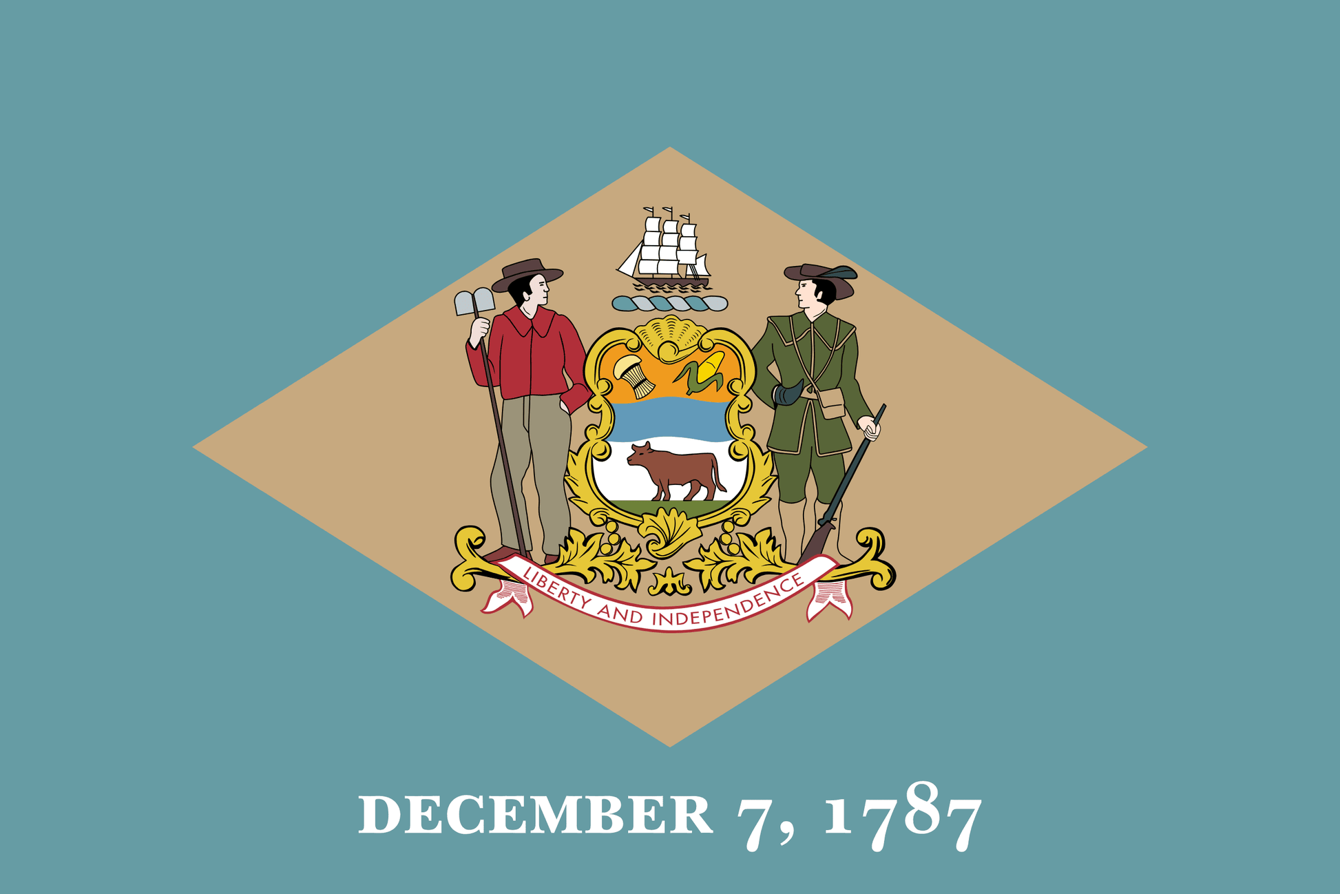 Delaware State Flag Vinyl Sticker Vinyl Stickers House of Swank
