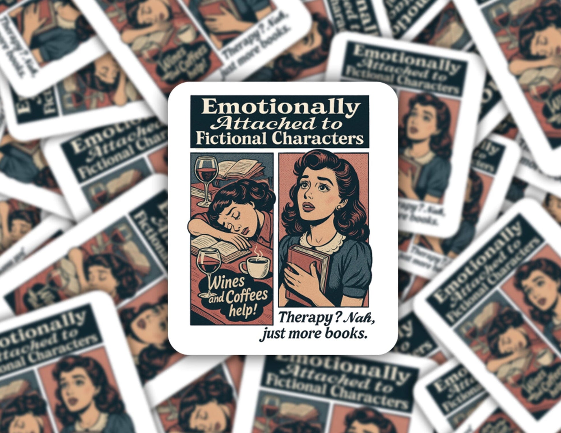 Emotionally attached to fictional characters sticker Decorative Stickers HOUSE OF SWANK
