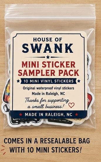 House of Swank Best Sellers Sticker Sampler | 10 Mini Vinyl Stickers Decorative Stickers HOUSE OF SWANK