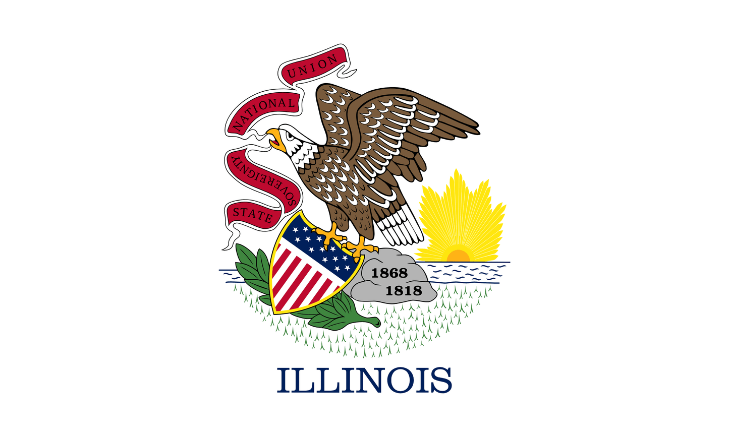 Illinois State Flag Vinyl Sticker Vinyl Stickers House of Swank