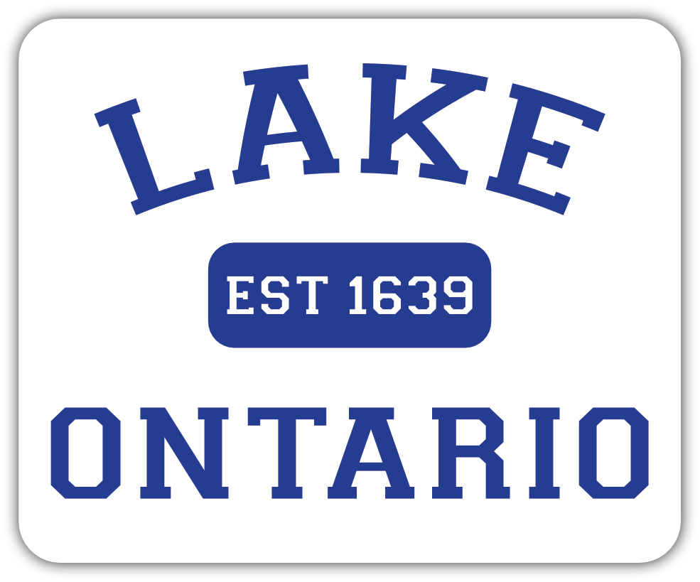 Lake Ontario Est. 1639 Varsity Sticker Decorative Stickers HOUSE OF SWANK
