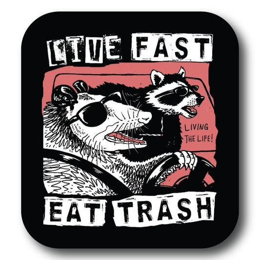 Live Fast Eat Trash Possum Raccoon Sticker Decorative Stickers HOUSE OF SWANK