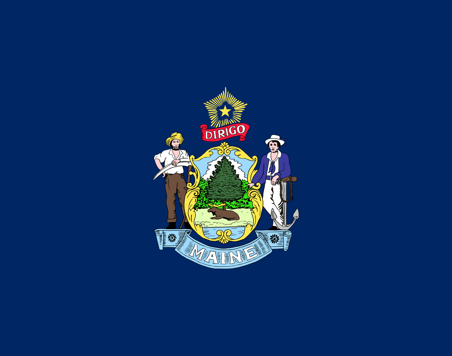 Maine State Flag Vinyl Sticker Vinyl Stickers House of Swank