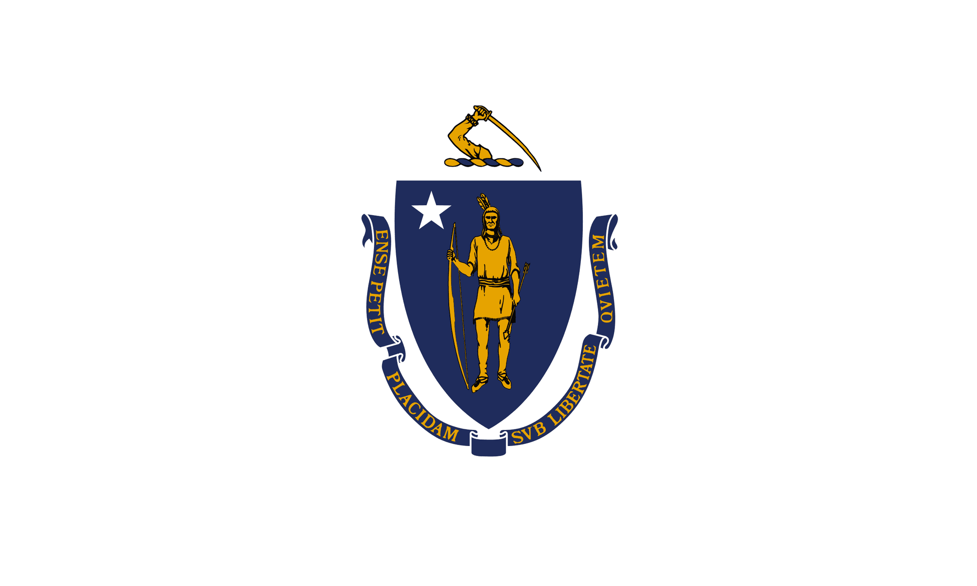 Massachusetts State Flag Vinyl Sticker Vinyl Stickers House of Swank