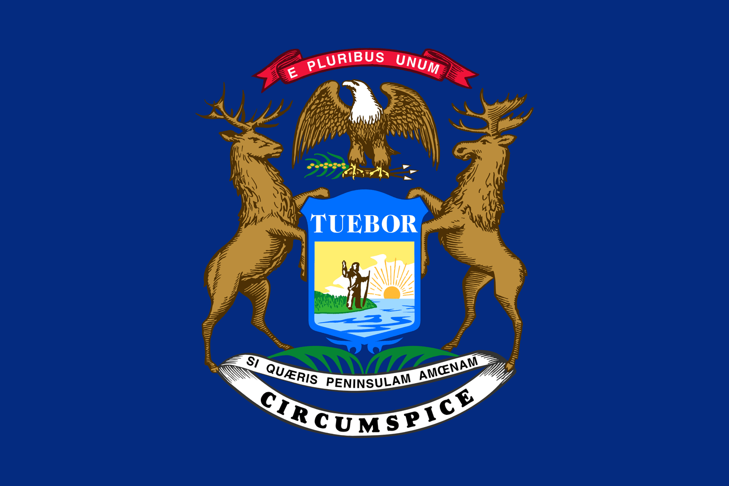 Michigan State Flag Vinyl Sticker Vinyl Stickers House of Swank