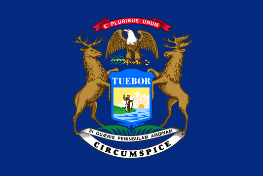 Michigan State Flag Vinyl Sticker Vinyl Stickers House of Swank