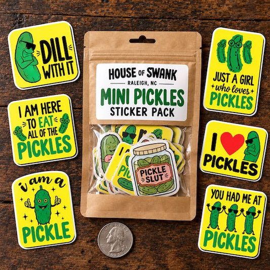 Mini Pickles Sticker Pack – Funny Pickle Stickers Decorative Stickers HOUSE OF SWANK