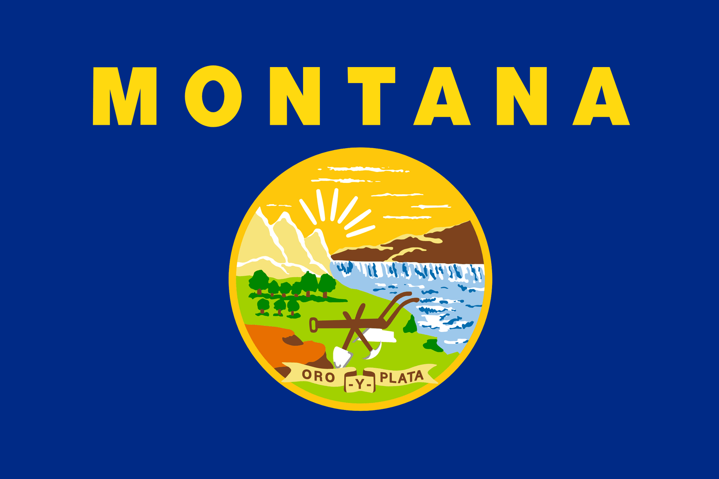 Montana State Flag Vinyl Sticker Vinyl Stickers House of Swank