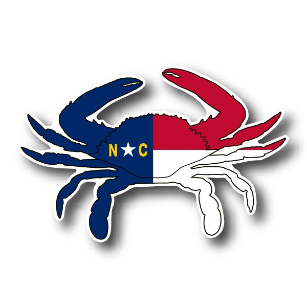 NC Flag Crab Sticker Decorative Stickers HOUSE OF SWANK