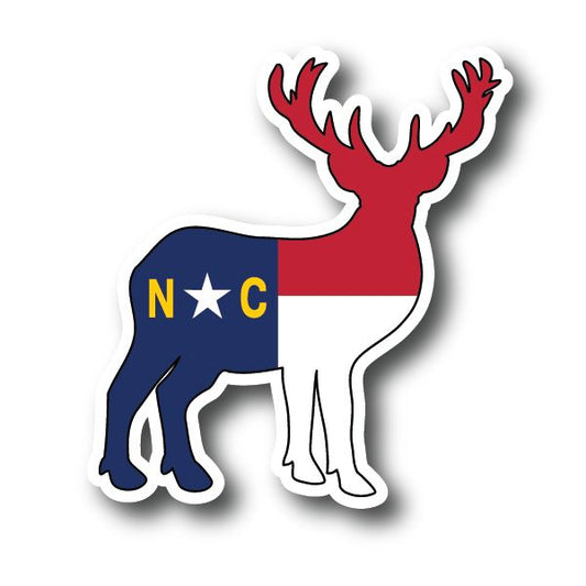NC Flag Deer Sticker Decorative Stickers HOUSE OF SWANK