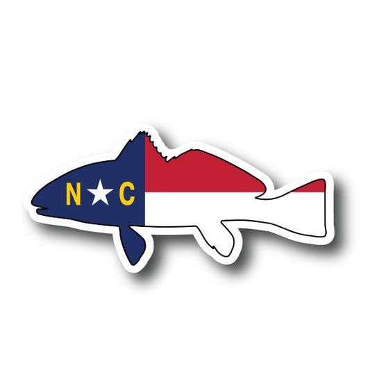 NC Flag Redfish Sticker Decorative Stickers HOUSE OF SWANK