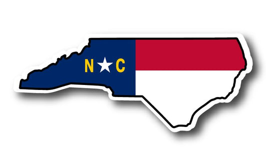 NC Flag State Outline Sticker Decorative Stickers HOUSE OF SWANK