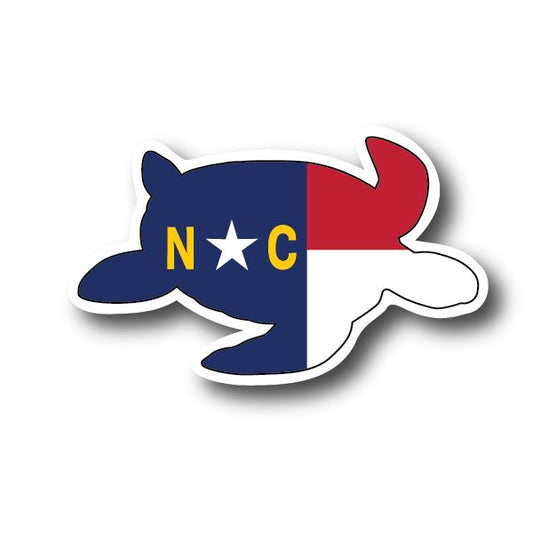 NC Flag Turtle Sticker Decorative Stickers HOUSE OF SWANK