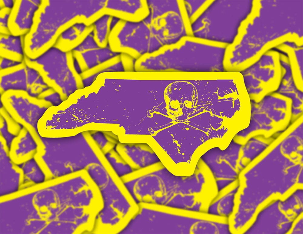 NC Pirate Skull Sticker – North Carolina Pirate Vinyl Decal Decorative Stickers HOUSE OF SWANK